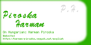 piroska harman business card